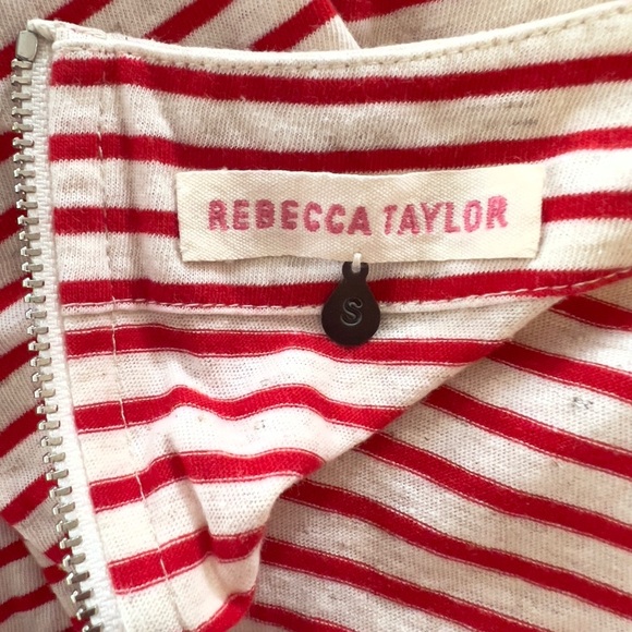 Rebecca Taylor red and off-white striped, long-sleeve mariner T, peplum - Picture 10 of 11